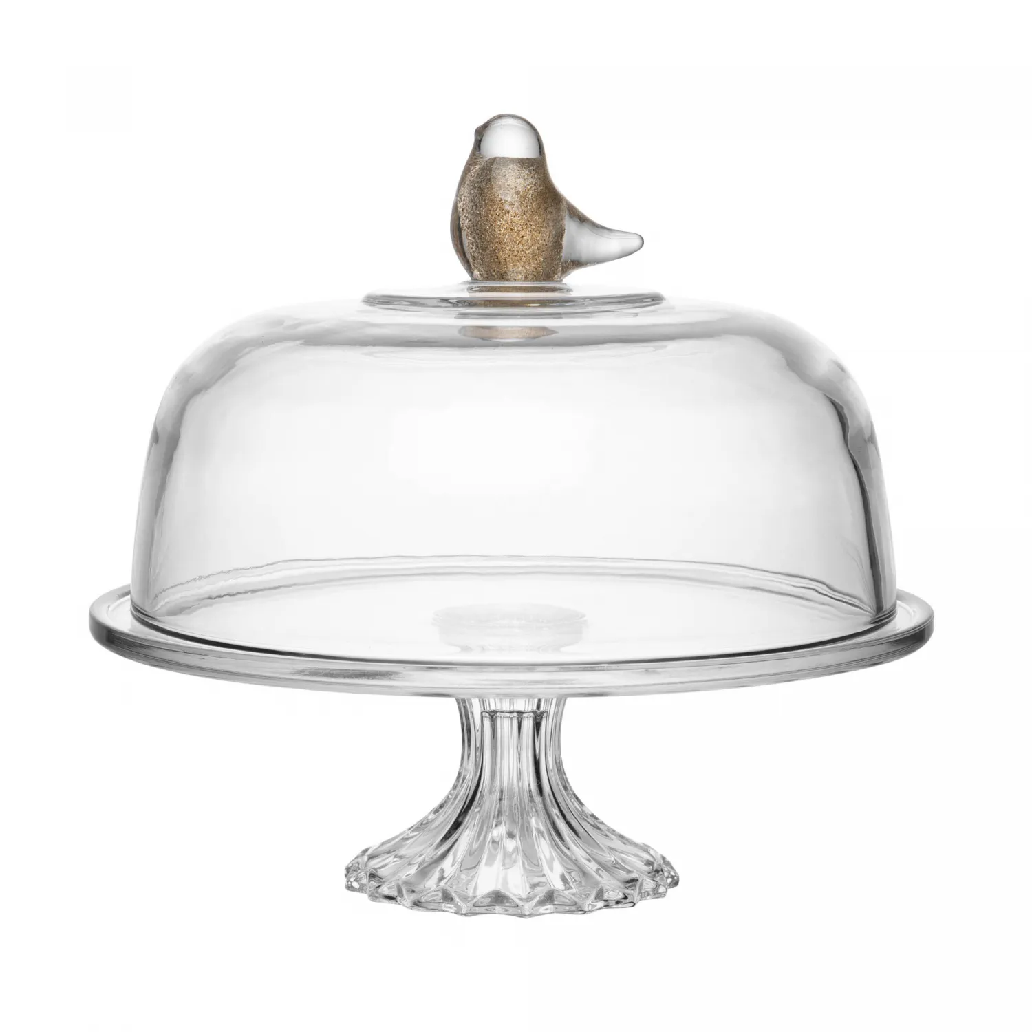 Prato para Bolo de Cristal Ecológico com Pé e Tampa Bird 30cm x 29cm - Wolff
