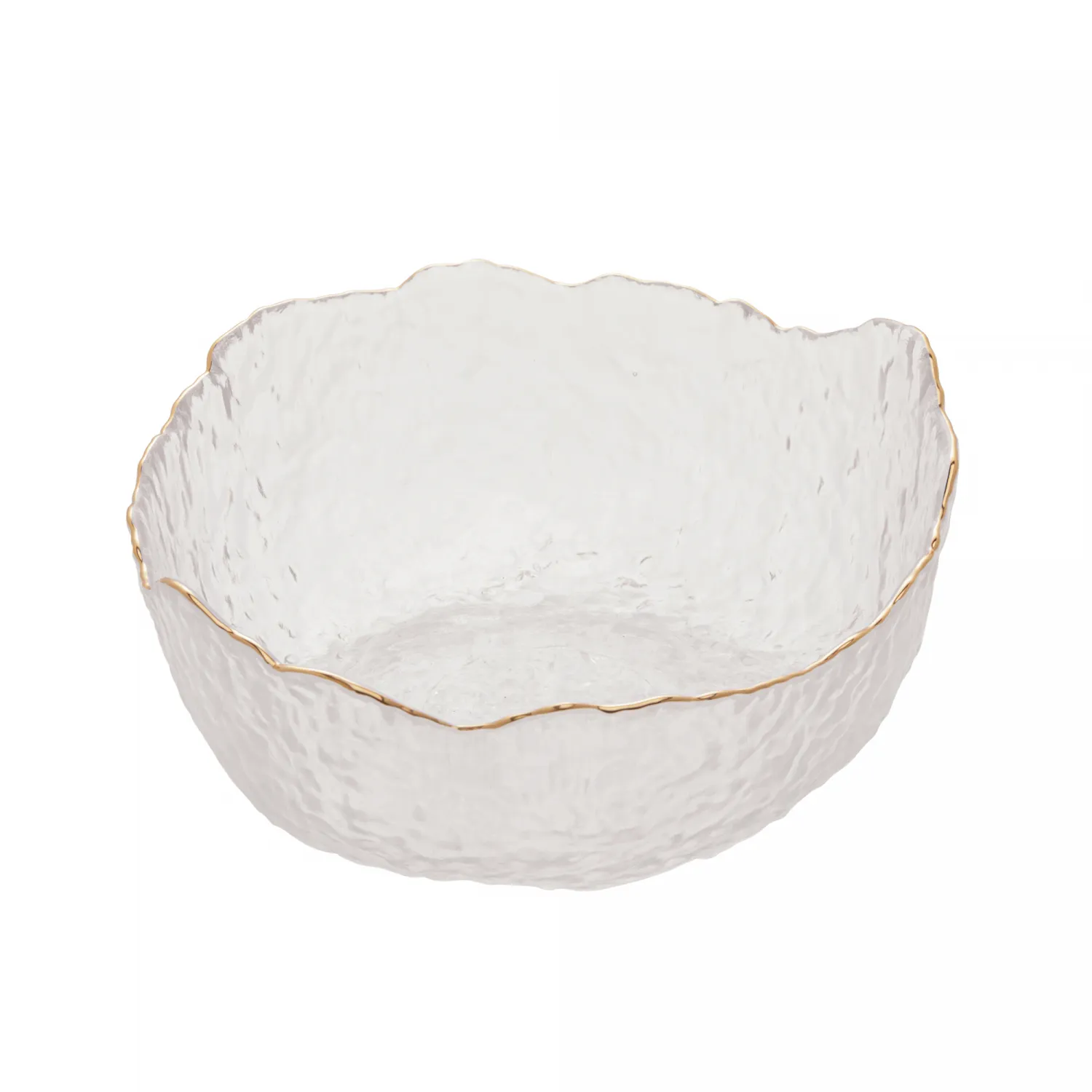 Bowl de Cristal Martelado com Borda Dourada Taj 19cm x 10cm - Wolff
