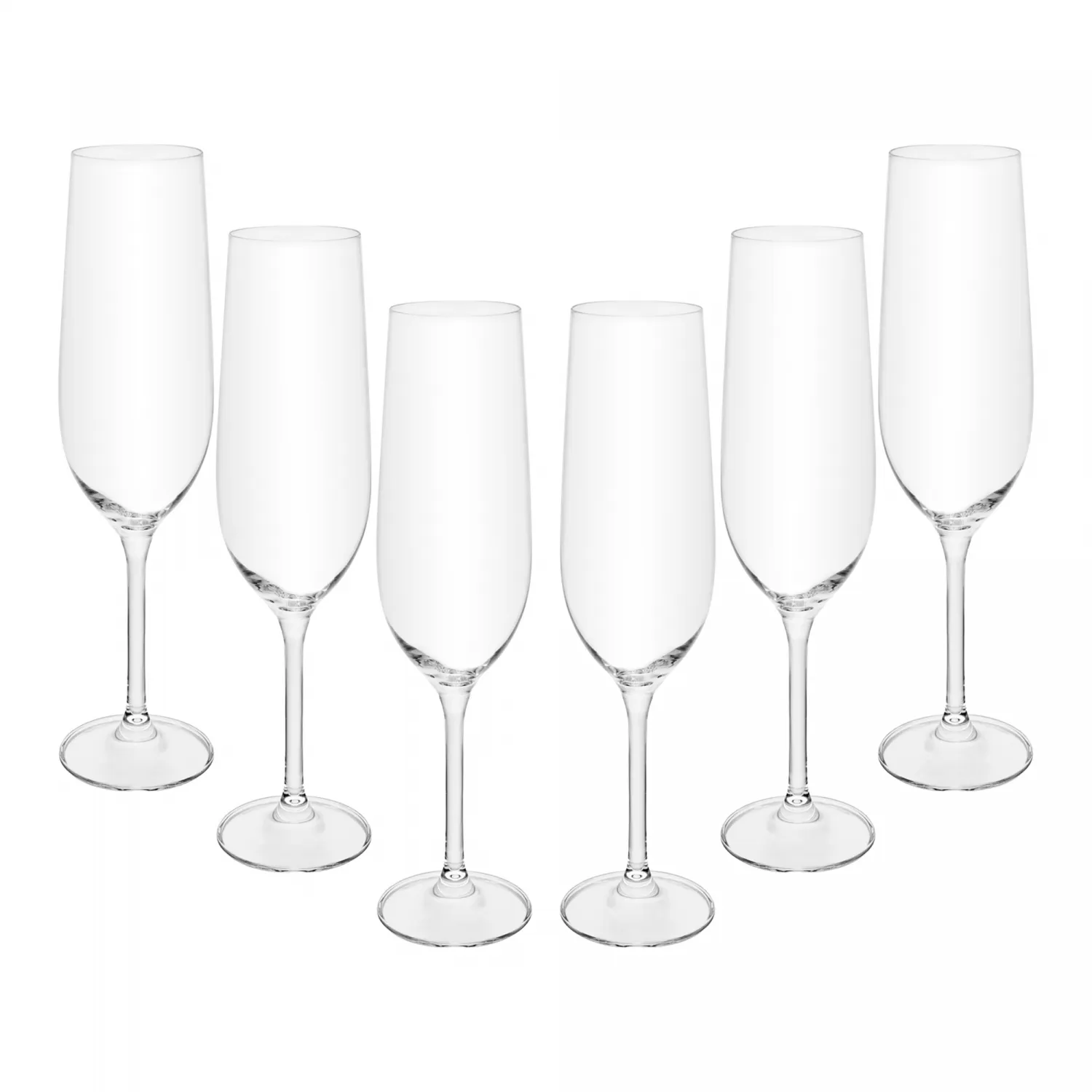 Jogo 6 Taças de Champagne Crex 270ml Cristal Ecológico Bohemia - Wolff