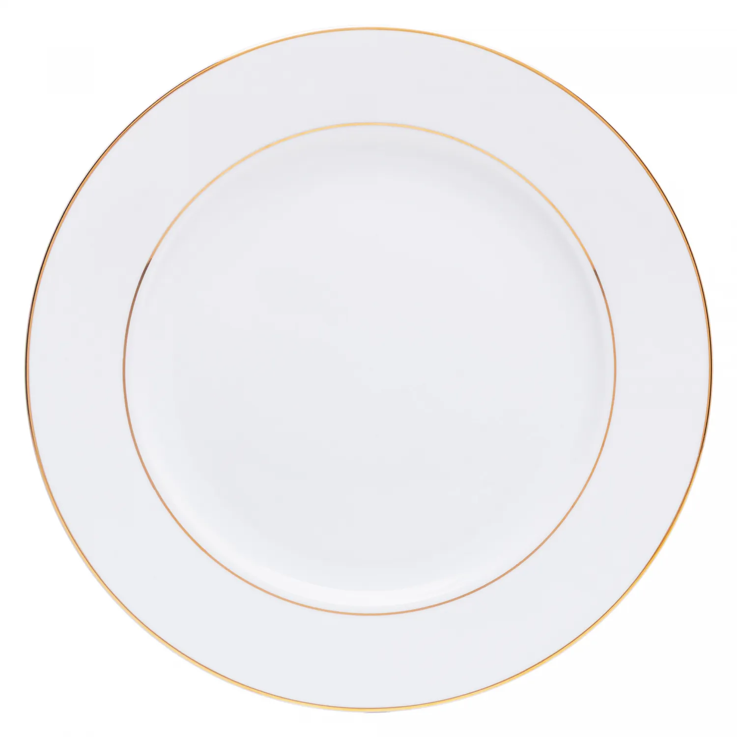Conjunto 6 Pratos para Sobremesa de Porcelana com Fio de Ouro Mônaco Branco 19cm x 2cm - Wolff