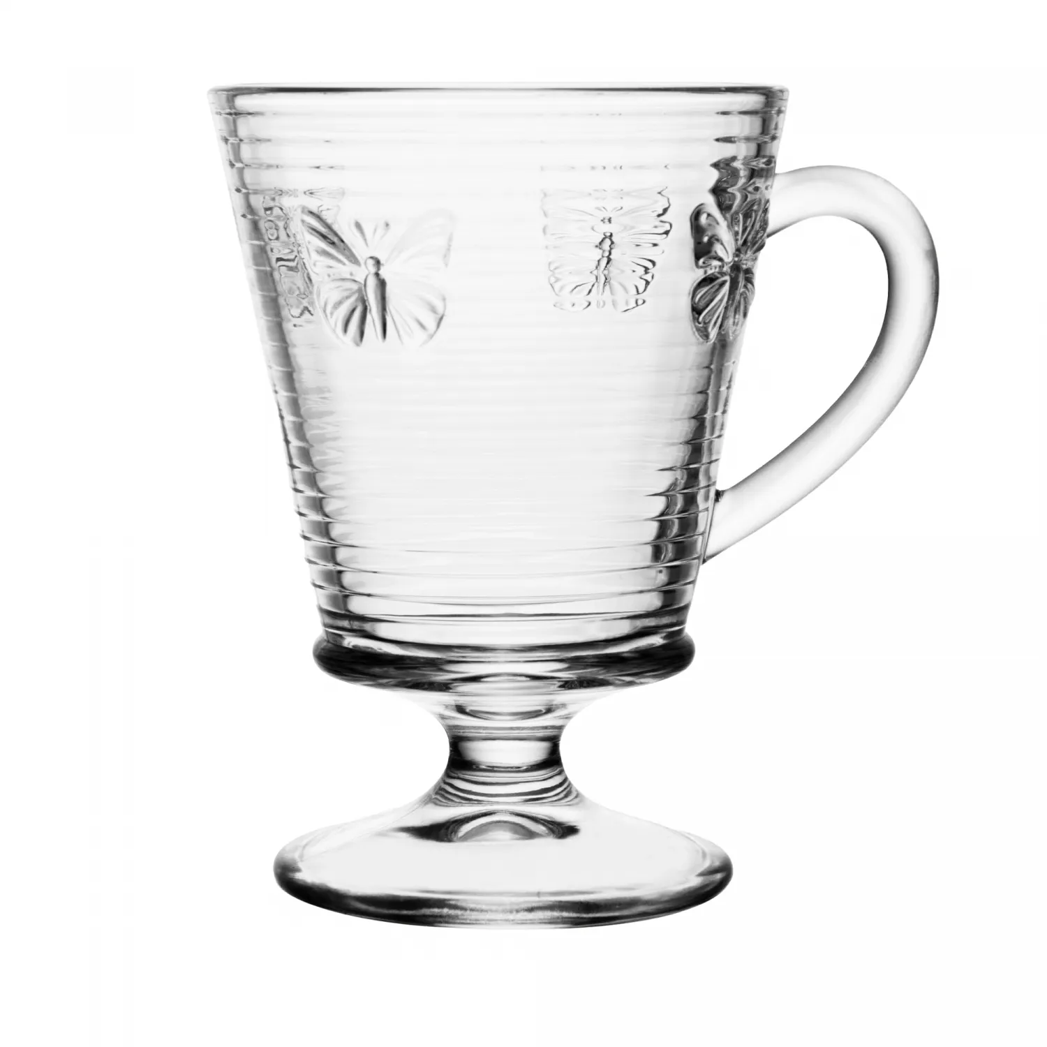 Conjunto 4 Taças de Cappuccino Lines Butterfly 240ml Vidro - Wolff