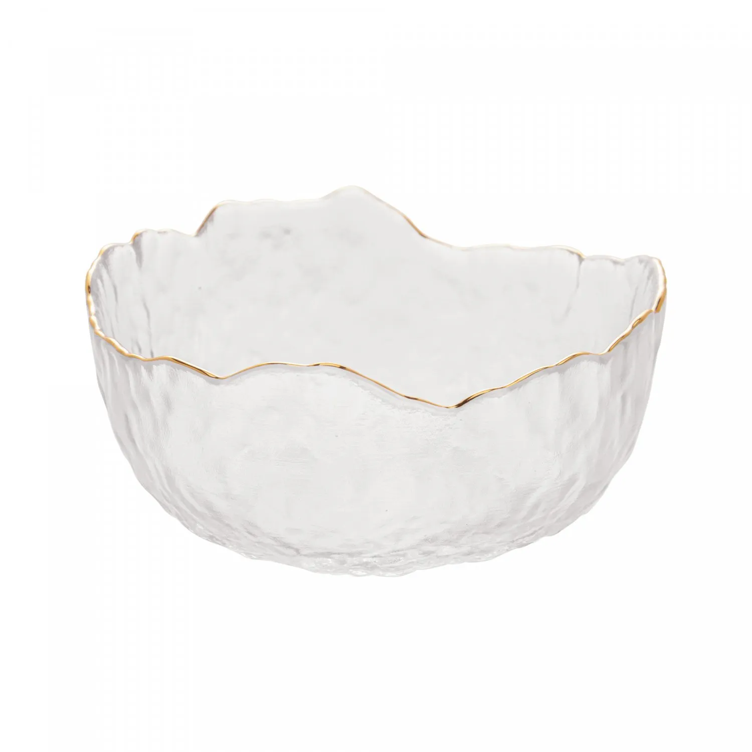 Bowl de Cristal Martelado com Borda Dourada Taj 13cm x 6,5cm - Wolff
